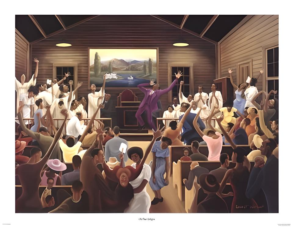Old Time Religion - Black Wall Art by Ernest Watson / Black Religious Art / Church Choir / African American Art / Black Art / BlackArtbyPBI