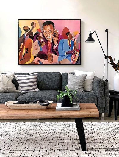 Satchmo - Black Wall Art by Taylor Gurley / Louis Armstrong / Jazz / African American Art / Black Art Paintings / Black Art / BlackArtbyPBI