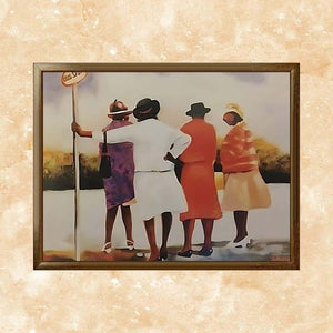 Bus Stop - Black Wall Art by Arthello Beck Jr.  / Black Culture / Black History / African American Art / Black Art / Positive Black Images