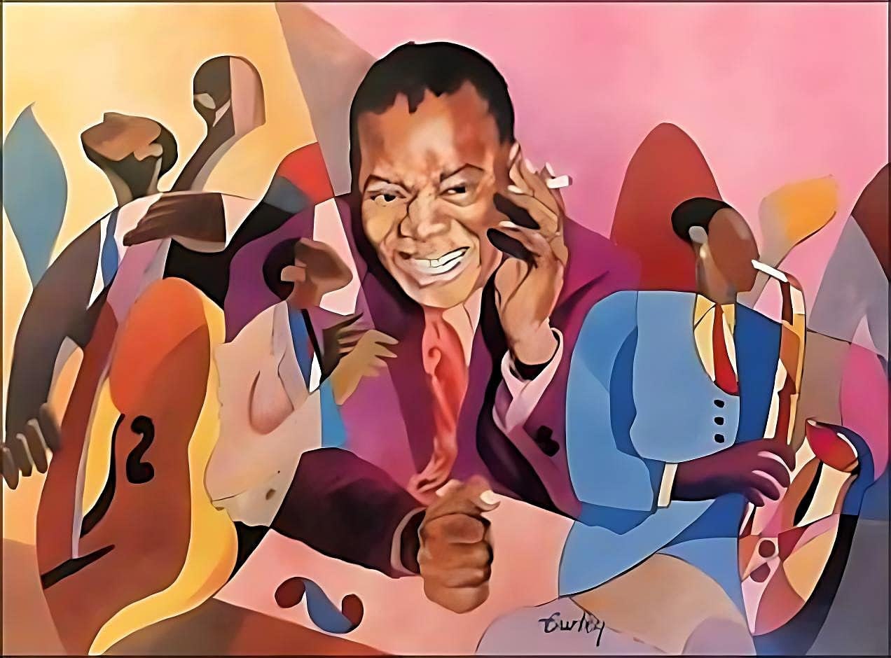 Satchmo - Black Wall Art by Taylor Gurley / Louis Armstrong / Jazz / African American Art / Black Art Paintings / Black Art / BlackArtbyPBI