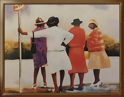 Bus Stop - Black Wall Art by Arthello Beck Jr.  / Black Culture / Black History / African American Art / Black Art / Positive Black Images