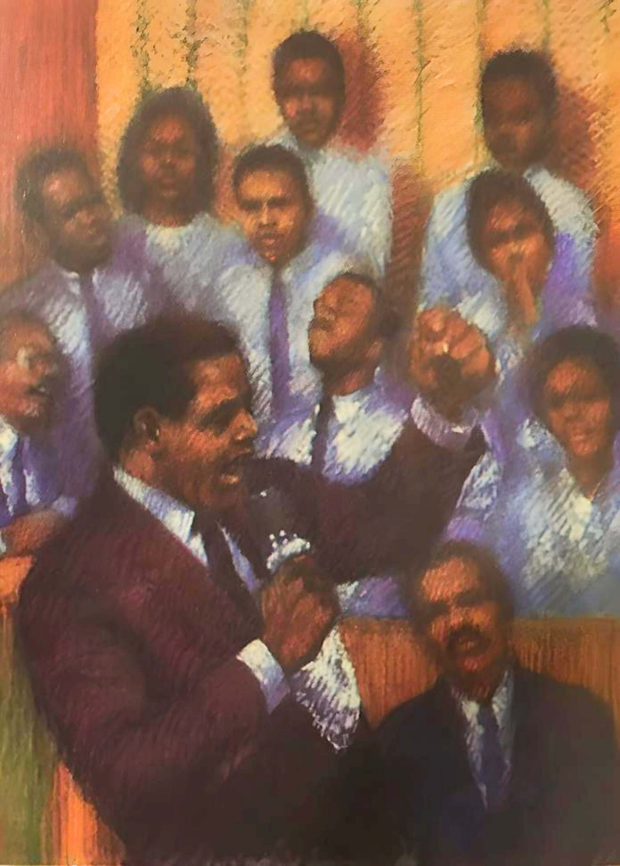 Sermon: Black Art Lithograph -African American Christian Art